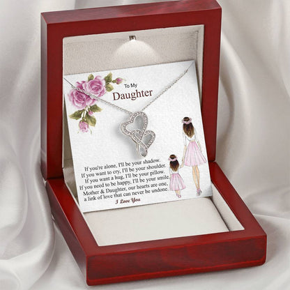 Gift For Daughter From Mon Daughter - Necklace Double Hearts Necklace