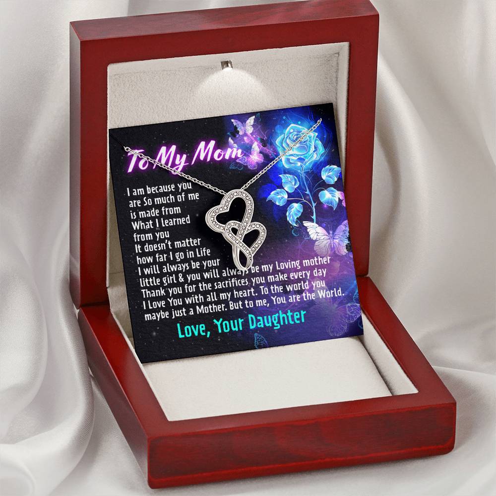 Gift For Mom -  Double Hearts Necklace