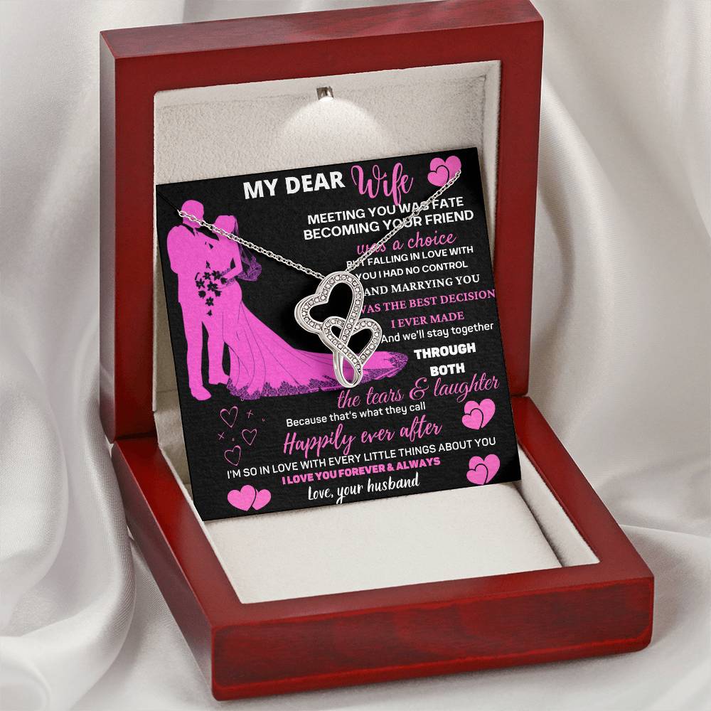 Dear Wife Double Hear Necklace Double Hearts Necklace