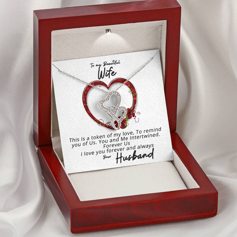 Beautiful Wife Double Hearts Necklace