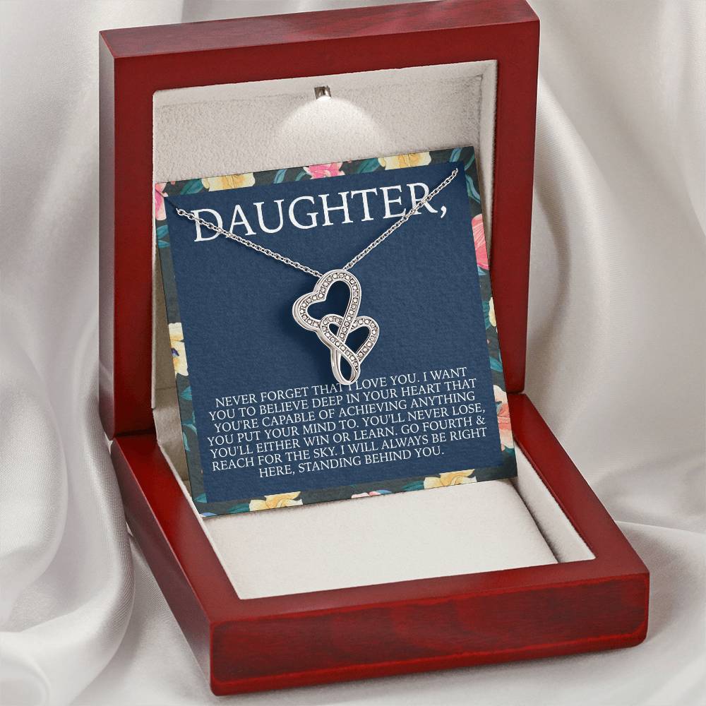 Daughter Necklace - Mother Daughter Jewelry Gift Daughter Wedding Gift Graduation Birthday Meaningful Interlocking Nec Double Hearts Necklace