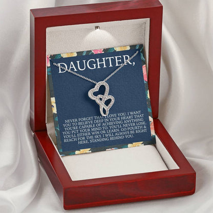 Daughter Necklace - Mother Daughter Jewelry Gift Daughter Wedding Gift Graduation Birthday Meaningful Interlocking Nec Double Hearts Necklace