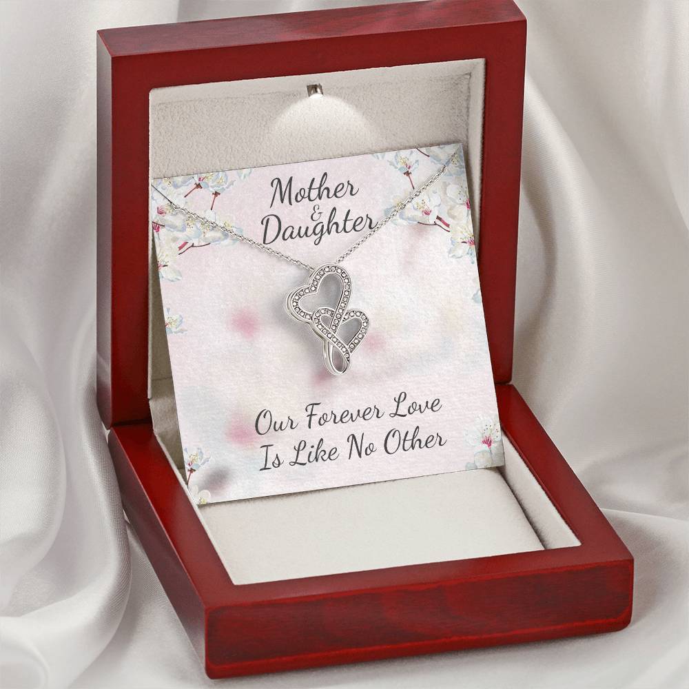 Cute Gift For Mother And Daughter -  Double Hearts Necklace