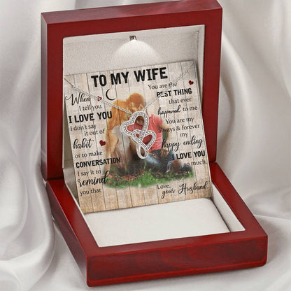 To My Wife Necklace Last Minute Birthday Gift Deep Love Messages For Wife Romantic Wife Gift Husband To Wife Necklace  1 Double Hearts Necklace