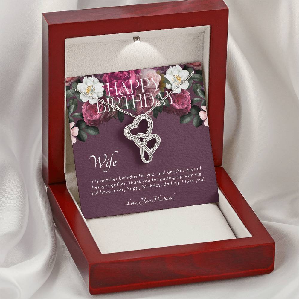 Birthday Gift For Wife From Husband Wife Necklace Meaningful Gift For Wife Double Hearts Necklace
