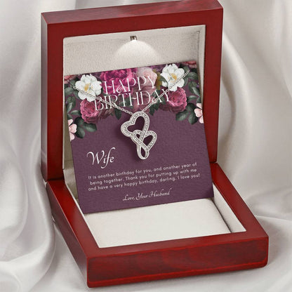 Birthday Gift For Wife From Husband Wife Necklace Meaningful Gift For Wife Double Hearts Necklace