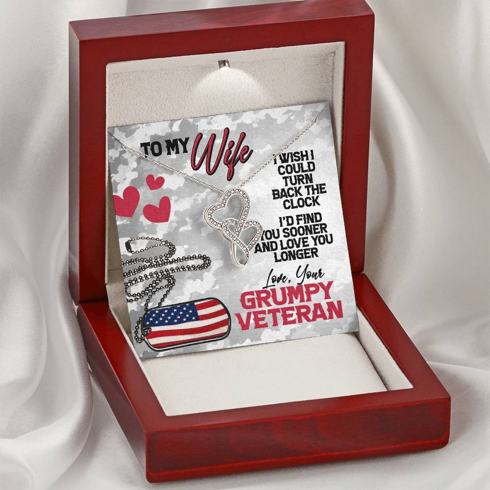 Wife Necklace - To My Wife Necklace - Husband To Wife Necklace -Your Last Everything.- Husband To Wife Gift-Interlocki Double Hearts Necklace