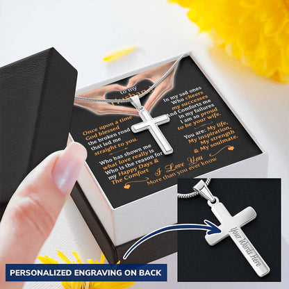 For Husband - What Love Really Is - Cross Customize Engraved Cross Necklace