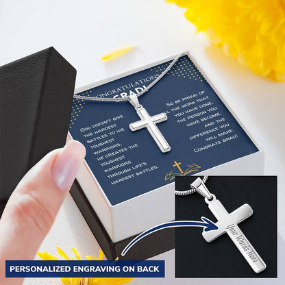 Class Of 2021 - Customize Cross Necklace Customize Engraved Cross Necklace