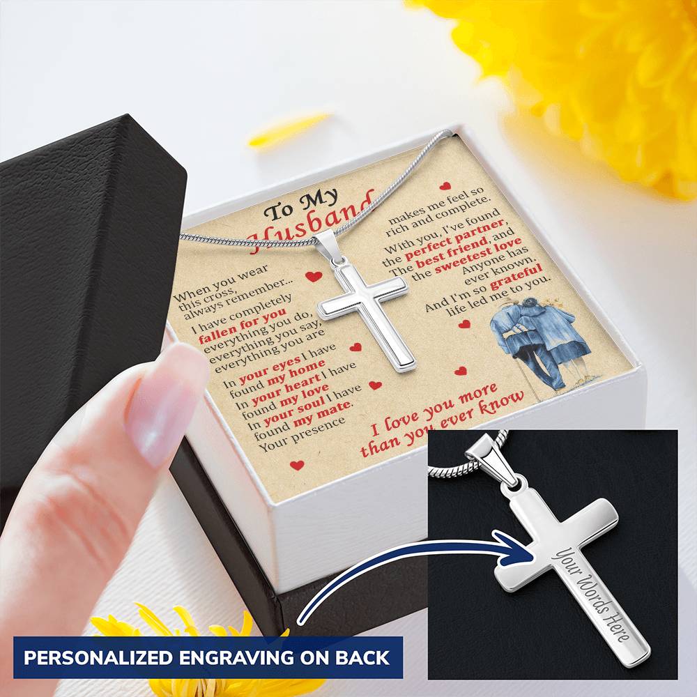 For Husband - The Best Friend - Cross Customize Engraved Cross Necklace