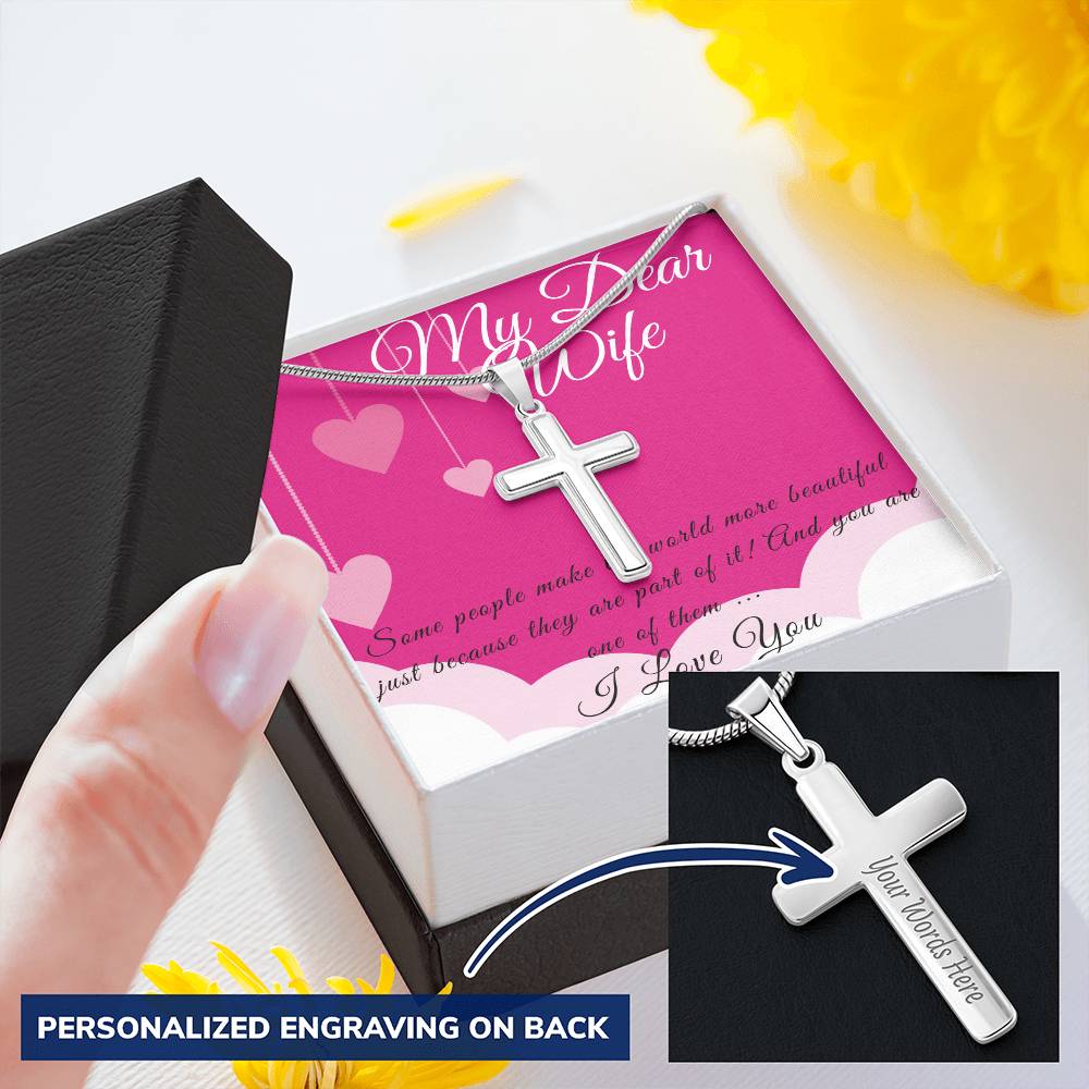 Cross Necklace 3 Customize Engraved Cross Necklace