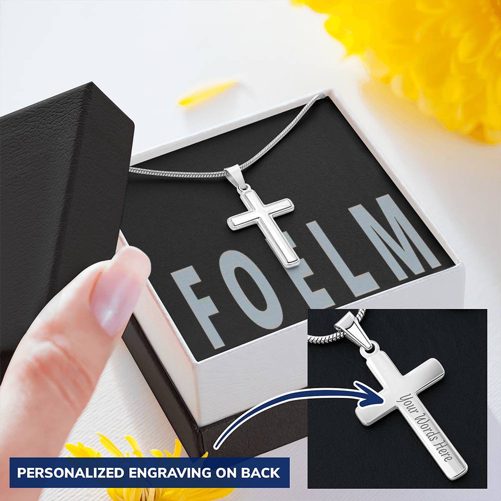 Cross Necklace Customize Engraved Cross Necklace