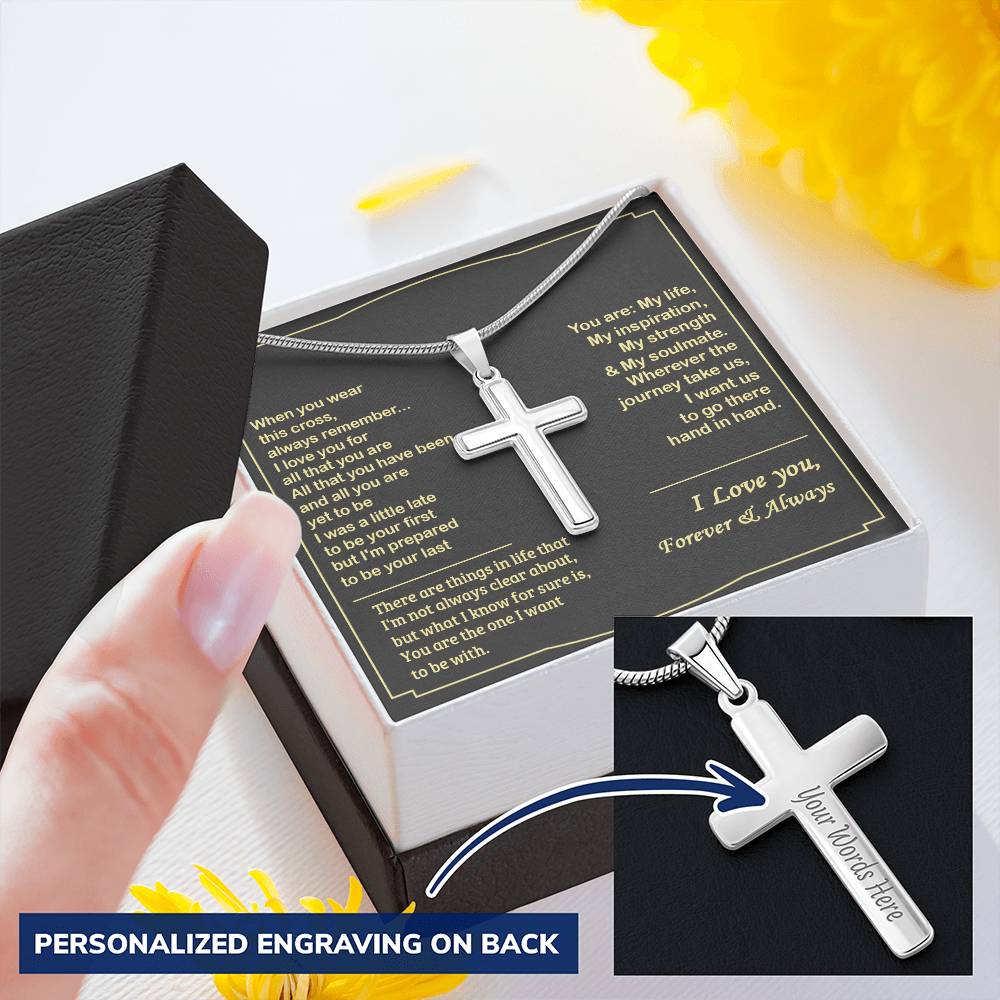 For Husbandwifeyour Manyour Woman - Prepared To Be Your Last - Cross Customize Engraved Cross Necklace