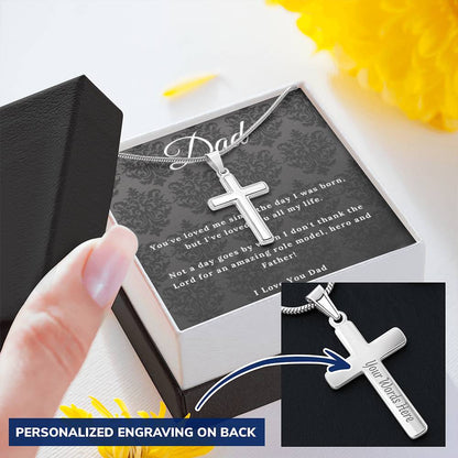 Father’S Day Cross Pendant Gift For Dad Father’S Day Gift Father’S Day Father's Day Necklace Father's Day Jewellery Customize Engraved Cross Necklace