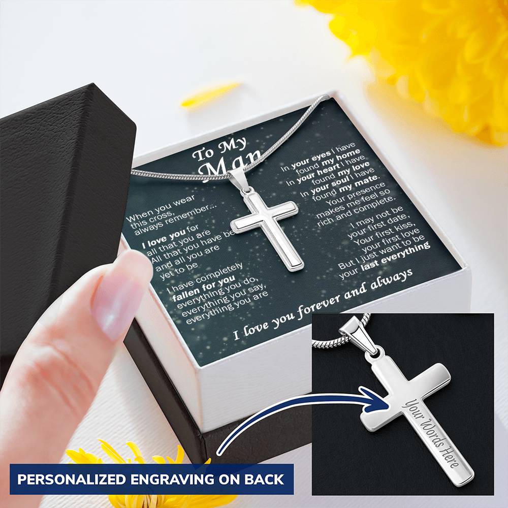 For Your Man - Yet To Be - Cross Customize Engraved Cross Necklace