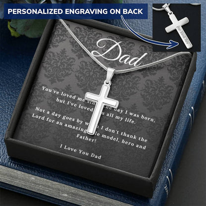 Father’S Day Cross Pendant Gift For Dad Father’S Day Gift Father’S Day Father's Day Necklace Father's Day Jewellery Customize Engraved Cross Necklace