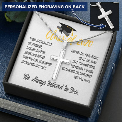 Class Of 2020 - Difference - Necklace Customize Engraved Cross Necklace