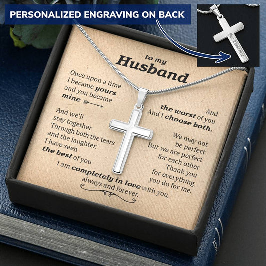 For Husband - The Best Of You - Cross Customize Engraved Cross Necklace