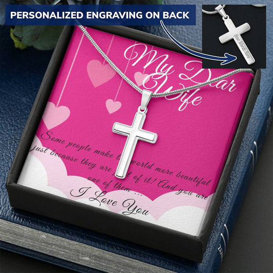 Cross Necklace 3 Customize Engraved Cross Necklace