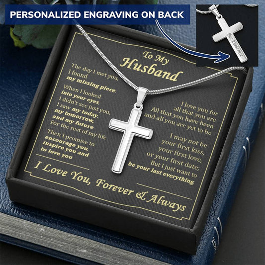 For Husband - My Future - Cross Customize Engraved Cross Necklace