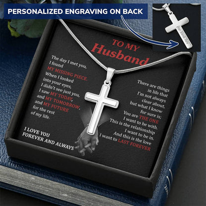 For Husband - My Future - Cross 1 Customize Engraved Cross Necklace