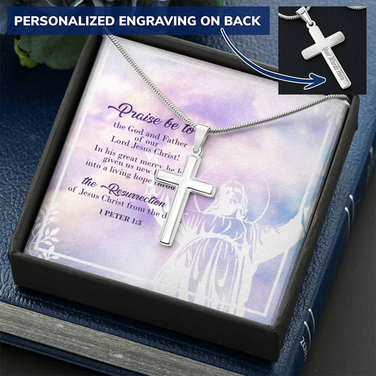 Christian Jewelry Cross Necklace Christian Cross Necklace Personalize Cross Silver Necklace Customize Engraved Cross Necklace