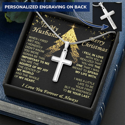 Gift For Husband - Realize - Cross Customize Engraved Cross Necklace