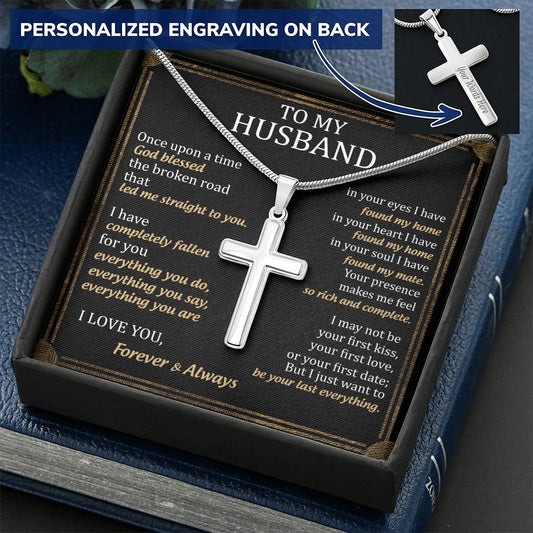 For Husband - The Road That Led Me To You - Cross Customize Engraved Cross Necklace