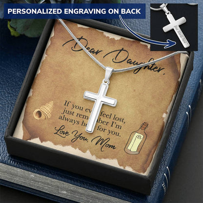 Feel Lost Love Mom - Cross Necklace New Arrival Customize Engraved Cross Necklace