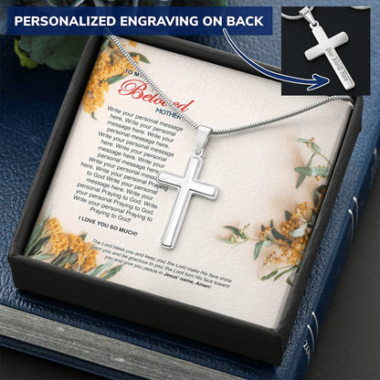 Cross Necklace - Mother's Day Customize Engraved Cross Necklace