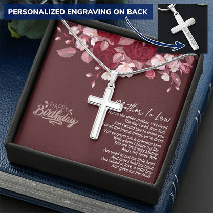 Birthday Celebration Ideas For Mother-In-Law Gift For Mother-In-Law Usa Gifts For Mother-In-Law Customize Engraved Cross Necklace