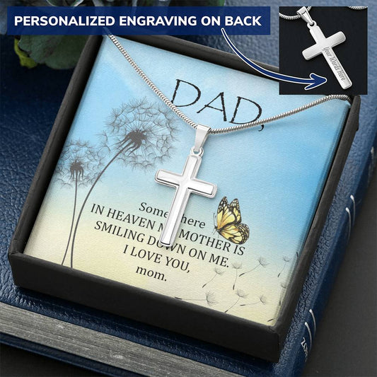 Dad - The Years May Pass But Still You Stay - Necklace 1 Customize Engraved Cross Necklace