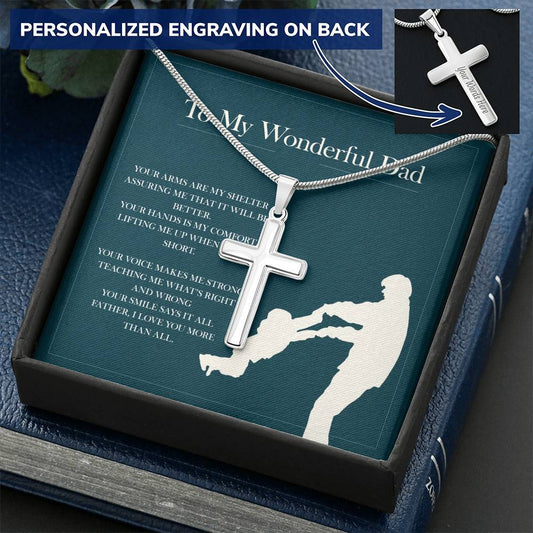 Cross Necklace  Gift For Father Father Birthday Gift Father Cross Necklace For Dad Father Daughter Gift Christian Gift Dad