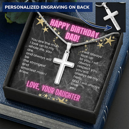 An Amazing Birthday Gift For Dad - The Customize Cross Necklace Customize Engraved Cross Necklace