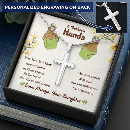 Cross Necklace For Mother Customize Engraved Cross Necklace