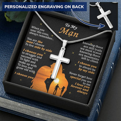 For Your Man - You Are Special To Me - Cross Customize Engraved Cross Necklace