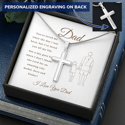 Father’S Day Cross Pendant Gift For Dad Father’S Day Gift Father’S Day Father's Day Necklace Father's Day Jewellery 1 Customize Engraved Cross Necklace