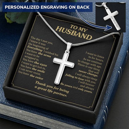 For Husband - Everything I Wished For - Cross Customize Engraved Cross Necklace