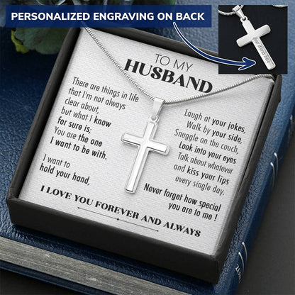 For Husband - Your Jokes 2 - Cross Customize Engraved Cross Necklace