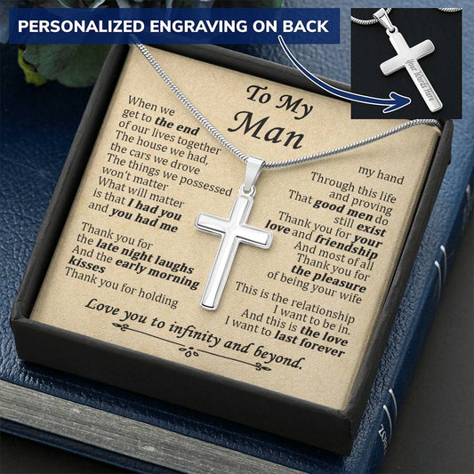 For Your Man - I Had You And You Had Me - Cross 1 Customize Engraved Cross Necklace