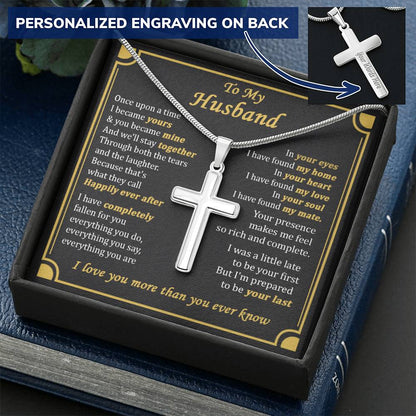 For Husband - The Tears And The Laughter - Cross Customize Engraved Cross Necklace