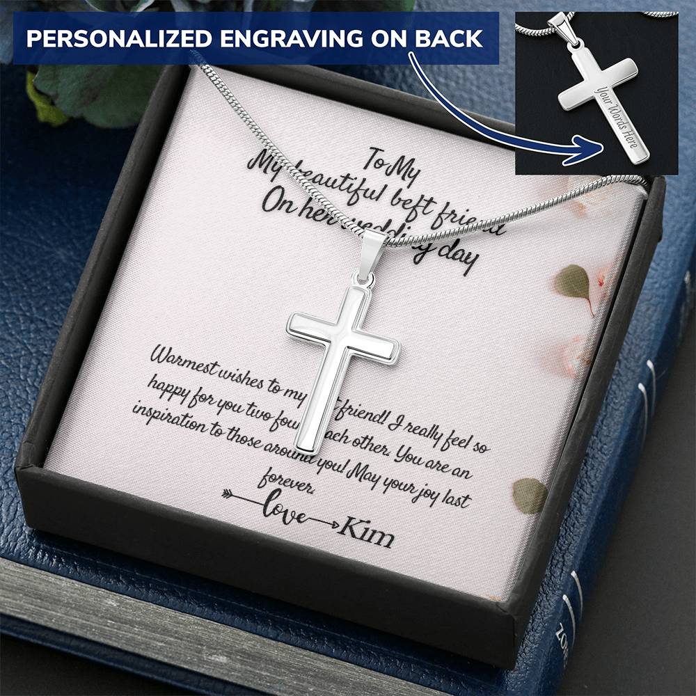 Cross Necklace Gift For Him  Gift For Her Customize Engraved Cross Necklace