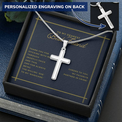 Customizable Cross Necklace For Her Customize Engraved Cross Necklace