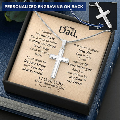 For Dad - You Are Appreciated - Cross Customize Engraved Cross Necklace