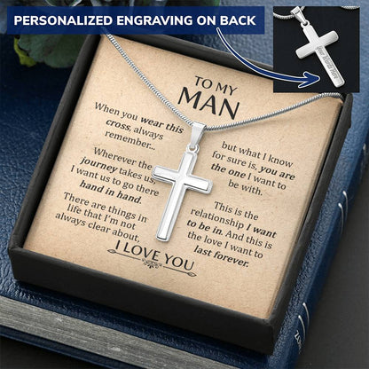 For Your Man - When You Wear This Cross Always Remember 1 - Cross Customize Engraved Cross Necklace