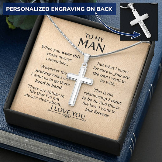 For Your Man - When You Wear This Cross Always Remember 1 - Cross Customize Engraved Cross Necklace