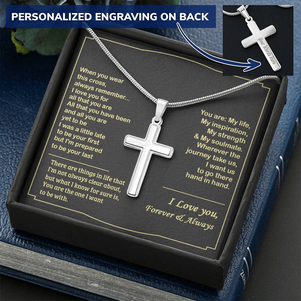 For Husbandwifeyour Manyour Woman - Prepared To Be Your Last - Cross Customize Engraved Cross Necklace