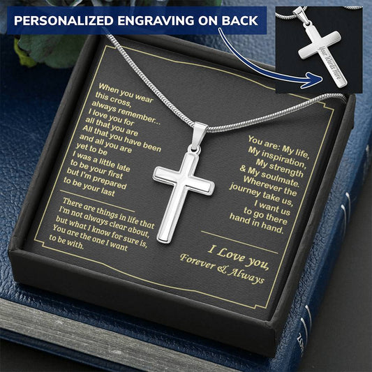 For Husbandwifeyour Manyour Woman - Prepared To Be Your Last - Cross Customize Engraved Cross Necklace