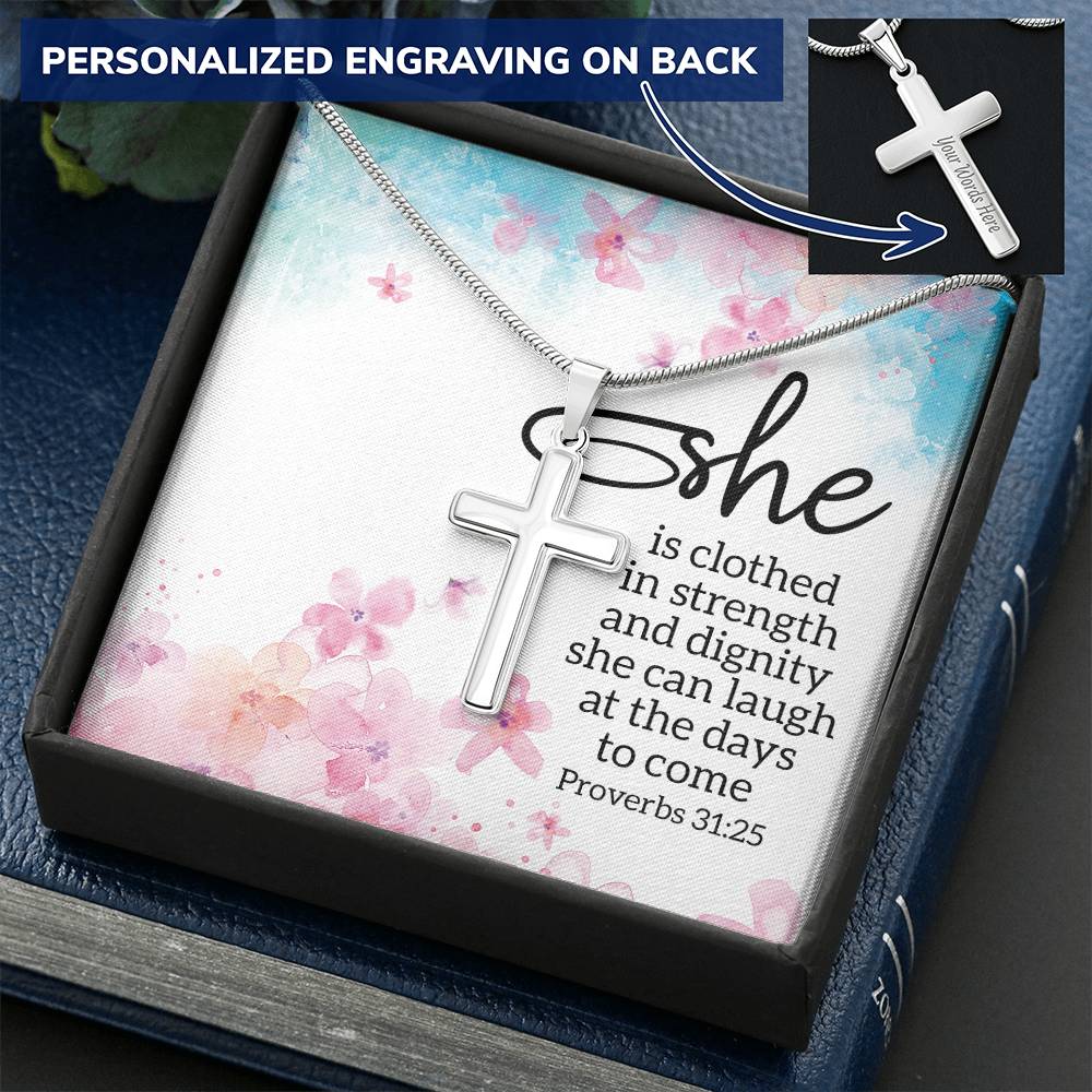 Future Mother In Law To Be  Message Card Jewelry For Christmas Birthday Mother's Day Customize Engraved Cross Necklace