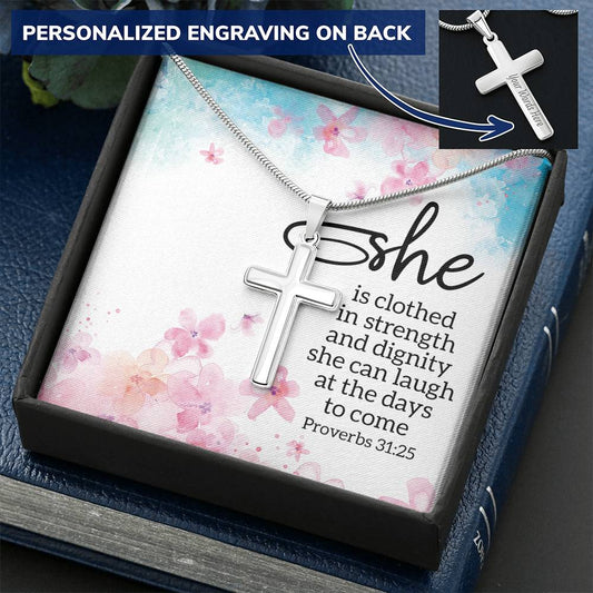 Future Mother In Law To Be  Message Card Jewelry For Christmas Birthday Mother's Day Customize Engraved Cross Necklace